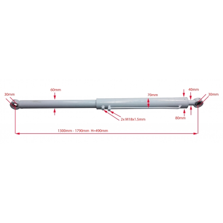 SIŁOWNIK CYLINDER HYDRAULICZNY TŁOK 70x40 SKOK 490